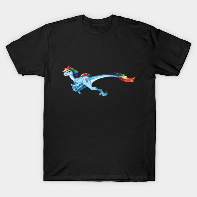 My Little Raptor - Rainbow Dash T-Shirt by CherryGarcia